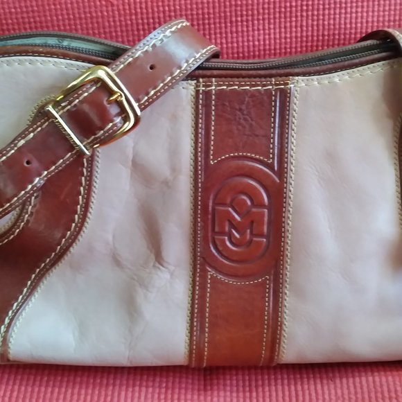 MARINO ORLANDI Italian Leather shoulder bag Pale Plum & Brown - Picture 11 of 12